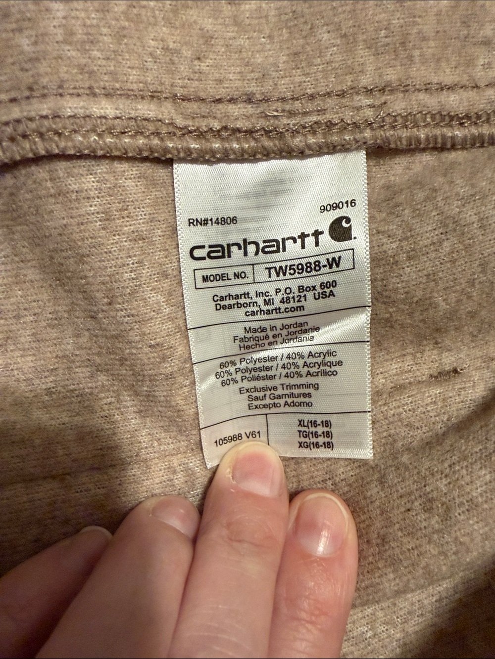 Carhartt women’s light mauve Wool-Blend Shirt Jacket - Picture 7 of 7